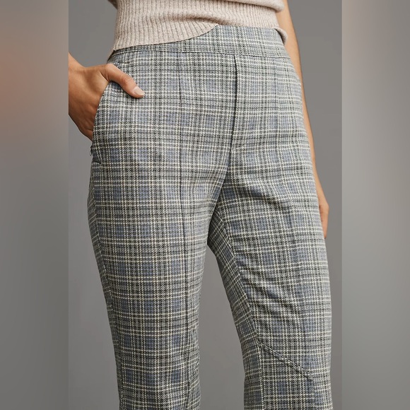 Anthropologie Knit Hiking Bootcut Pants in Gray Plaid, size XL, NWT - Picture 4 of 12